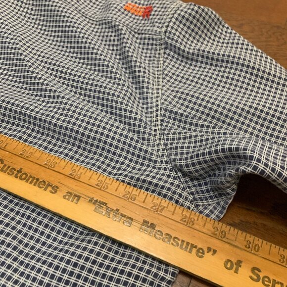 Ariat Work FR Men's Checkered Button-Down Shirt XXL Navy & White - Picture 2 of 16